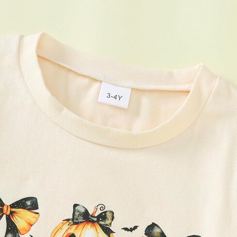 Girl Halloween Shirt Bow/Pumpkin T-Shirt Top Fall Halloween Outfit 3-8 Years in Saudi Arabia