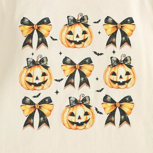 Girl Halloween Shirt Bow/Pumpkin T-Shirt Top Fall Halloween Outfit 3-8 Years in Saudi Arabia