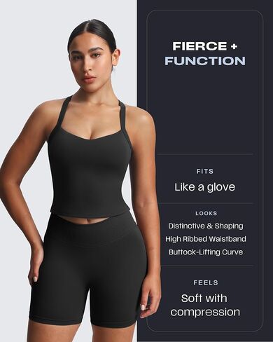 Aoxjox Women‘s Lexi Lined Seamless Workout Biker Shorts High Waisted Color Block Hidden Scrunch Athletic Yoga Short 5.5" in Saudi Arabia