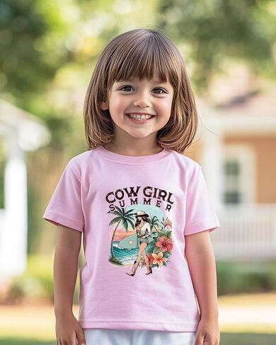 Toddler Cowgirl Shirt for Girls Western Shirts Cow Girl Clothes Horse Graphic Tee Short Sleeve Cotton Summer Outfit 2-8 Years in Saudi Arabia
