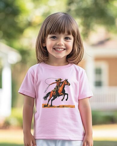 Toddler Cowgirl Shirt for Girls Western Shirts Cow Girl Clothes Horse Graphic Tee Short Sleeve Cotton Summer Outfit 2-8 Years in Saudi Arabia