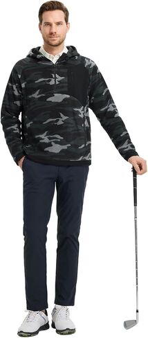 هوديز روان للرجال جولف ربع الرمز البريدي مقنعين ألوبر رياضي دافئ الصوف القطبي الأكمام الطويلة نصف سوينة سوينة للرجال للرجال in Kuwait