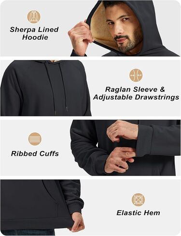 Tacvasen Men Sherpa المبطن هوديز pulver ثقيلة سميكة الصوف الشتاء دافئة للبلوزات الرياضية مع جيب الكنغر in Saudi Arabia