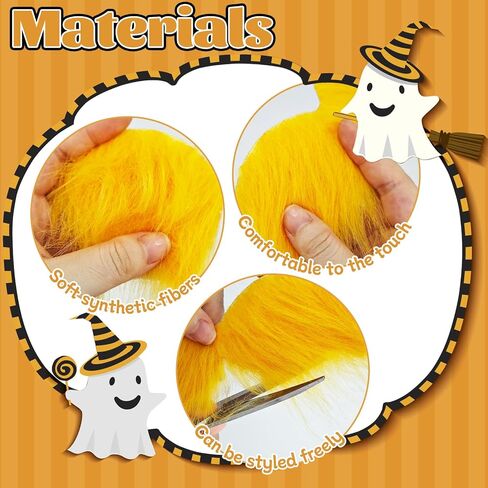 2 Sets Yellow Mustache and Eyebrows,Self Adhesive Cosplay Costume Accessories,Halloween Funny Fake Beard Eyebrows for Men Women Party Favors in Saudi Arabia