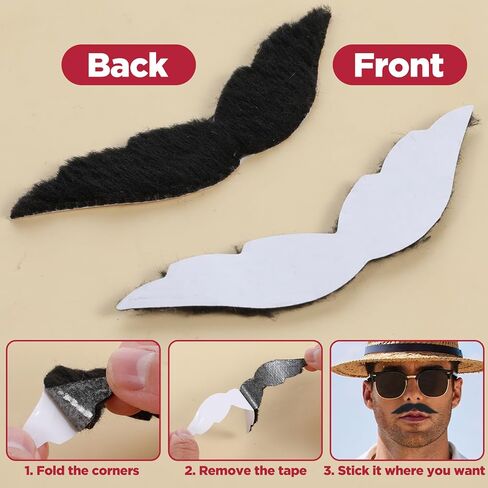 96pcs Fake Mustaches Bulk Stick on Mustache Fake Beard Costume Self Adhesive Moustache Novelty Realistic Mustaches Sticker for Costume Beard Cosplay Party Halloween Christmas Multicolor in Saudi Arabia