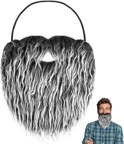 شارب اللحية المزيفة مع إكسسوارات أزياء الشعر المزيفة للفرقة المزيفة للبالغين للبالغين لوازم الحفلات الهالوين in Kuwait