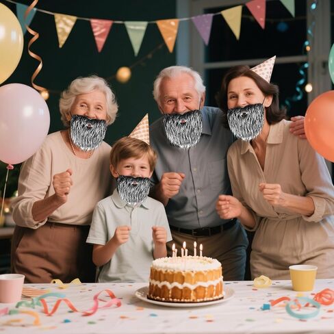 شارب اللحية المزيفة مع إكسسوارات أزياء الشعر المزيفة للفرقة المزيفة للبالغين للبالغين لوازم الحفلات الهالوين in Kuwait