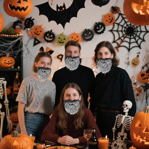 شارب اللحية المزيفة مع إكسسوارات أزياء الشعر المزيفة للفرقة المزيفة للبالغين للبالغين لوازم الحفلات الهالوين in Kuwait