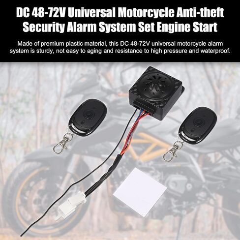 uxcell DC 48-72V Universal Motorcycle Keyless Anti-theft Security Alarm System Set with Remote Control Engine Start in Saudi Arabia