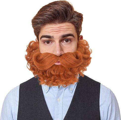 Yan Dream Short Curly Wizard Beard Men Full Fake Fame and Matach Cosplay Costume Hair Hair in Kuwait