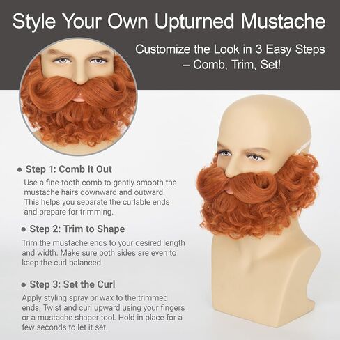 Yan Dream Short Curly Wizard Beard Men Full Fake Fame and Matach Cosplay Costume Hair Hair in Kuwait