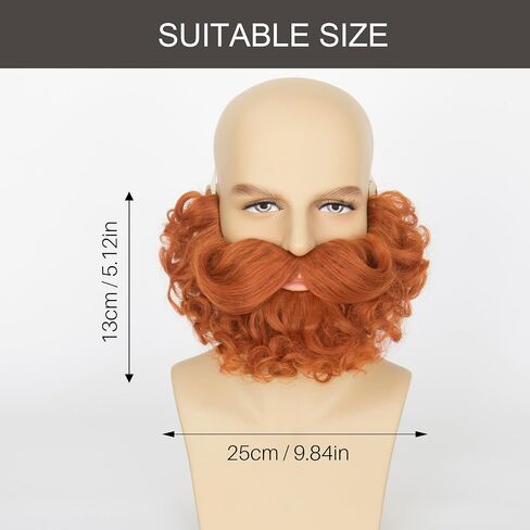 Yan Dream Short Curly Wizard Beard Men Full Fake Fame and Matach Cosplay Costume Hair Hair in Kuwait