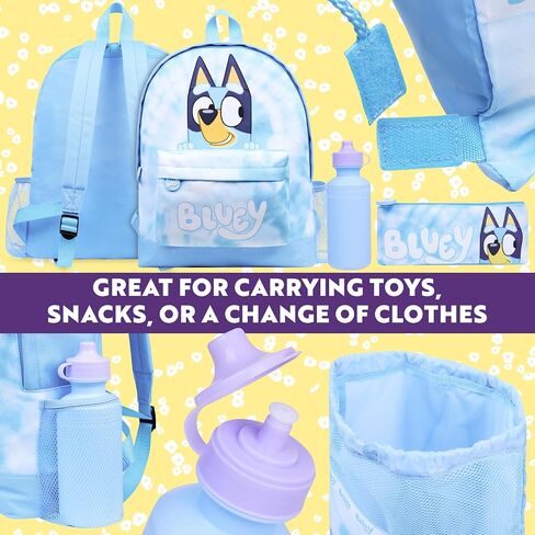 حقائب ظهر Bluey مجموعة 4 أجهزة كمبيوتر مع قلم رصاص زجاجة ماء حقيبة غداء حديثة أو رياضة صالة ألعاب رياضية هدايا للأطفال in Saudi Arabia
