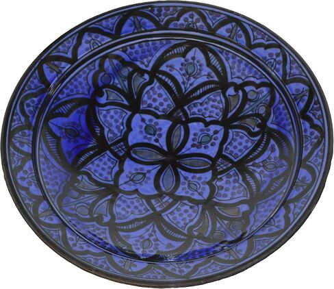 FYSSHUO Ceramic Plates Moroccan Handmade Serving, Wall Hanging, Exquisite Colors Decorative 14 Inch Dinner Plates in Saudi Arabia