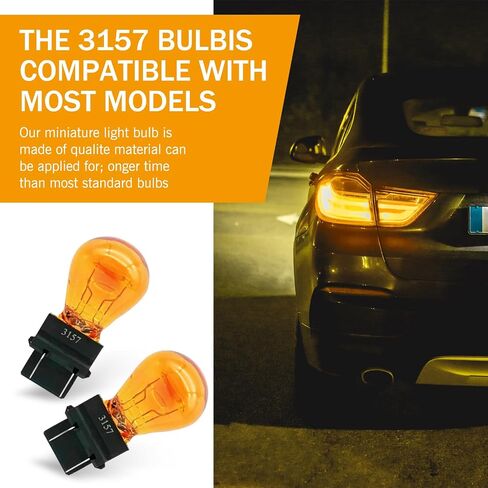 Downhill 10 PCS 3157 Bulb, 3157 Miniature Bulbs, 12v 21/5w Multi-function Brake Light/Turn Signal Lights/Taillight Bulbs, Plug and Play Lighting Replacement, for Most Cars (Amber) in Saudi Arabia