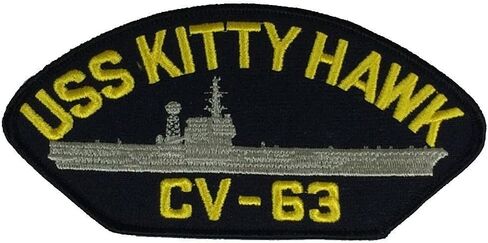 Embroidered Patch - Patches for Women Man - USS Kitty Hawk CV-63 Patch USN Navy Ship Aircraft Carrier Battle CAT in Saudi Arabia