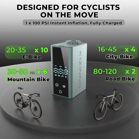 Mini Bike Pump Portable Bike Tire Pump, Max 120 PSI Electric Bicycle Pump, Tiny Air Pump Bicycle Inflator for Schrader & Presta Valve, Road Bike, Mountain Bike, E-Bike, Motorcycle and Balls in Saudi Arabia