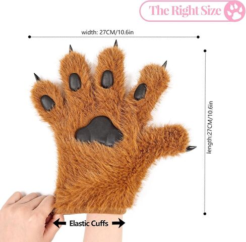 Tharaht Fursuit Paws Gloves الأصفاد القابلة للتعديل مناسبة لملابس حفل الأدوار in Kuwait