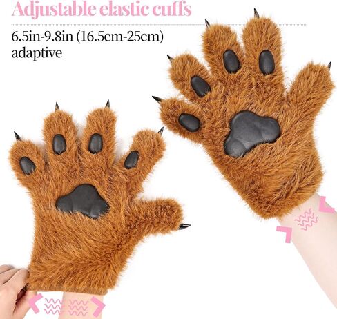 Tharaht Fursuit Paws Gloves الأصفاد القابلة للتعديل مناسبة لملابس حفل الأدوار in Kuwait