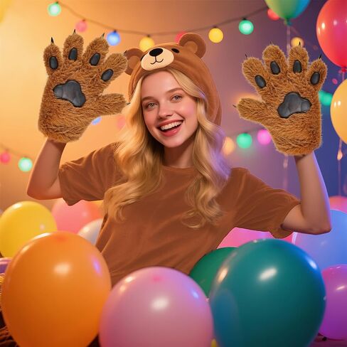 Tharaht Fursuit Paws Gloves الأصفاد القابلة للتعديل مناسبة لملابس حفل الأدوار in Kuwait