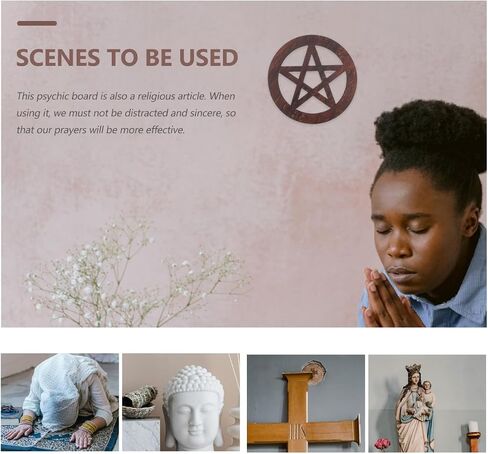 VOSAREA Pentagram Wooden Mat Pentagram Wall Signs Wood Pentacle Ornament Pentagram Adornment Ritual Accessories Ceremony Decor Home Decor Wooden Pentacle Altar Tile Yoga Wooden Decoration in Saudi Arabia