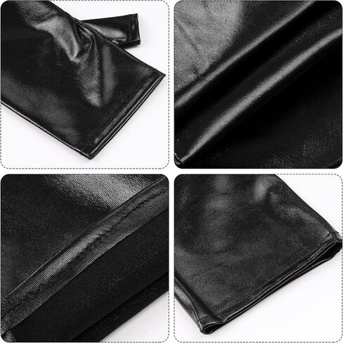 obmwang Long Shiny Metallic Fingerless Gloves Halloween Party Costume Gloves for Women and Girls in Saudi Arabia