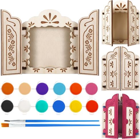 Yalikop 3 PCS Dia de de los Muertos Decorations Wooden Ofrenda Albled Shadow Box frame for Crafts Saints and Photos و 12 Color in Saudi Arabia
