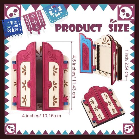 Yalikop 3 PCS Dia de de los Muertos Decorations Wooden Ofrenda Albled Shadow Box frame for Crafts Saints and Photos و 12 Color in Saudi Arabia