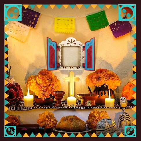 Yalikop 3 PCS Dia de de los Muertos Decorations Wooden Ofrenda Albled Shadow Box frame for Crafts Saints and Photos و 12 Color in Saudi Arabia