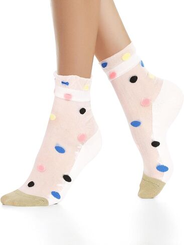 Benefeet Sox Womens Sheer Mesh Crew Socks Girls Cute Lace Nylon Transparent Ultrathin Novelty See Through Ankle Socks in Kuwait