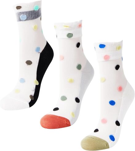 Benefeet Sox Womens Sheer Mesh Crew Socks Girls Cute Lace Nylon Transparent Ultrathin Novelty See Through Ankle Socks in Kuwait