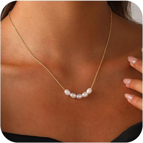 Classic Pearl Necklace Adjustable Gold Pearl Necklace for Women Dainty Collar De Perlas Para Mujer Jewelry Gifts for Her in Saudi Arabia