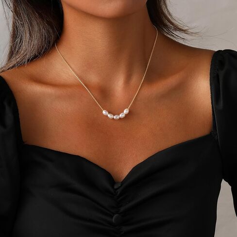 Classic Pearl Necklace Adjustable Gold Pearl Necklace for Women Dainty Collar De Perlas Para Mujer Jewelry Gifts for Her in Saudi Arabia