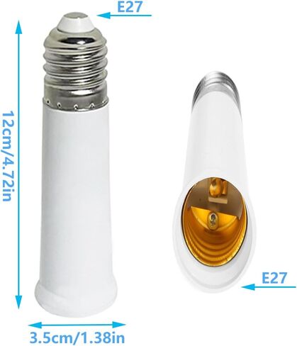 E26 Socket Extender, E26 to E26 Standard Medium Base, 3.7 inch Extension Socket Adapter, Light Bulb Socket Extension, Lamp Holder Adapter（3 Pack） in Saudi Arabia