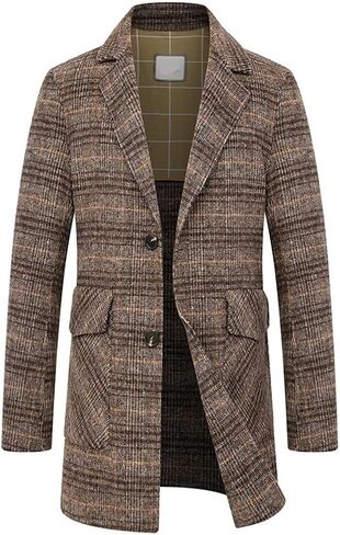 Autumn And Winter Double-sided Tweed Coat Men's Medium-length Wool Tweed Cashmere Coat Trench Coat Men in Saudi Arabia