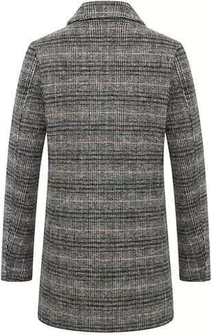 Autumn And Winter Double-sided Tweed Coat Men's Medium-length Wool Tweed Cashmere Coat Trench Coat Men in Saudi Arabia