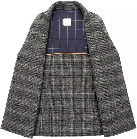 Autumn And Winter Double-sided Tweed Coat Men's Medium-length Wool Tweed Cashmere Coat Trench Coat Men in Saudi Arabia
