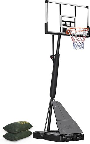 Basketball Hoop Outdoor 5-8.5ft Adjustable, Portable Basketball Hoops & Goals for Youth, Adults in Backyard/Driveway/Indoor, Shatterproof Backboard System with Fillable Base, 2 Wheels, Nylon Net in Saudi Arabia