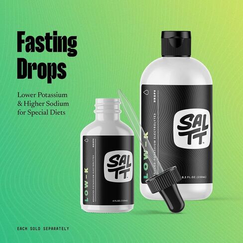 Keto Chow Fasting Drops | Sodium and Ionic Magnesium Fasting Supplement | Intermittent Fasting Mineral Supplements | Electrolyte Replenisher | On The Go Container | (250ml/8.3 fl oz. Refill) in Saudi Arabia