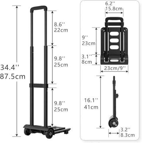 Heavy Duty Folding Flatbed Trolley - Versatile Mobile Utility Cart for Easy Transport & Storage, Durable Purple Moving Dolly for Household & Industrial Use in Saudi Arabia