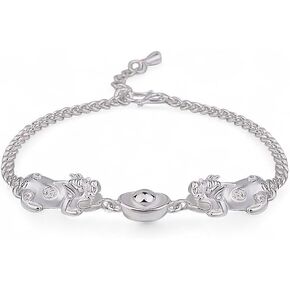 925 Sterling Silver Foo Dog Fashion Jewelry Charms Wristband Bracelet Affordable Matching Bracelets Elegant Accessories Daily Wear Jewelry Sleek Minimalist Designs in Kuwait