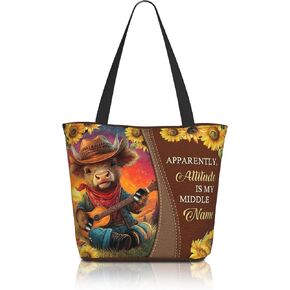 Women's Canvas Tote Bag with Zipper, Large Capacity Shoulder Bag for Work, Travel & Daily Use, Gifts for Mom in Saudi Arabia