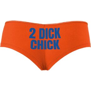 Knaughty Knickers Two 2 Dick Chick - Shared Hotwife Train DP Vixen Swinger Orange Boyshort Panties With Adult Design in Kuwait