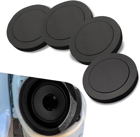 4 PCS Speaker Foam, 6.5" Foam Baffle Rings for Car Door Speaker, Slow Rebound Sealing Ring Door Sound Insulation, Universal Self-Adhesive Speaker Gasket for Cars, Trucks, SUVs (Black) in Saudi Arabia