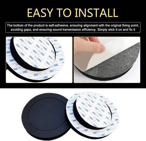4 PCS Speaker Foam, 6.5" Foam Baffle Rings for Car Door Speaker, Slow Rebound Sealing Ring Door Sound Insulation, Universal Self-Adhesive Speaker Gasket for Cars, Trucks, SUVs (Black) in Saudi Arabia