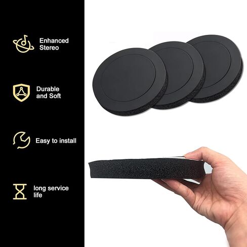 4 PCS Speaker Foam, 6.5" Foam Baffle Rings for Car Door Speaker, Slow Rebound Sealing Ring Door Sound Insulation, Universal Self-Adhesive Speaker Gasket for Cars, Trucks, SUVs (Black) in Saudi Arabia