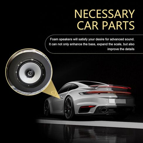 4 PCS Speaker Foam, 6.5" Foam Baffle Rings for Car Door Speaker, Slow Rebound Sealing Ring Door Sound Insulation, Universal Self-Adhesive Speaker Gasket for Cars, Trucks, SUVs (Black) in Saudi Arabia