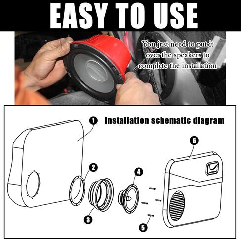 2PCS 6.5 Speaker Baffle,Foldable Silicone Speaker Baffles 6.5 Inch for Protecting Speakers from Elements,Water Resistant Speakers Baffles Kit for Car Audio Systems Car Accessories in Saudi Arabia