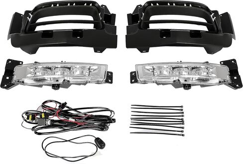 HECASA Pair LED Fog Light Assembly Compatible with 2015-2022 Dodge Charger/Charger SXT Front Bumper Fog Lamps w/Switch & Harness Driver Passenger Side Clear Lens (Plastic) in Saudi Arabia