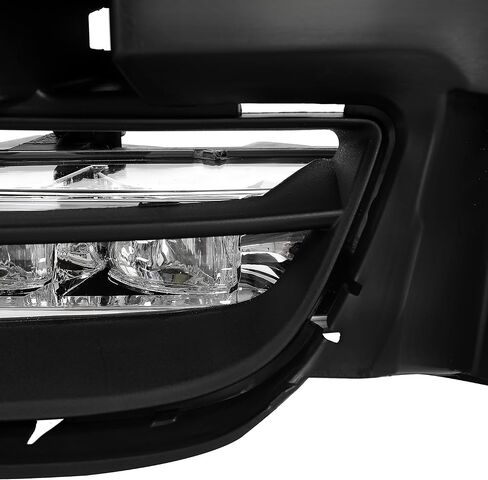HECASA Pair LED Fog Light Assembly Compatible with 2015-2022 Dodge Charger/Charger SXT Front Bumper Fog Lamps w/Switch & Harness Driver Passenger Side Clear Lens (Plastic) in Saudi Arabia